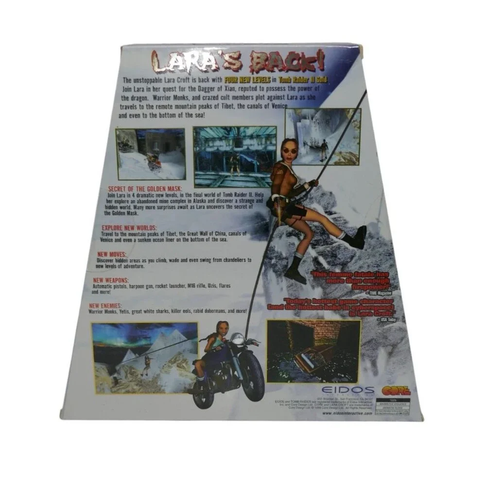 Tomb Raider II Starring Lara Croft Gold Trapezoid Box (PC, 1999) SEALED